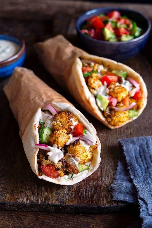 Air Fryer Cauliflower Shawarma Wraps