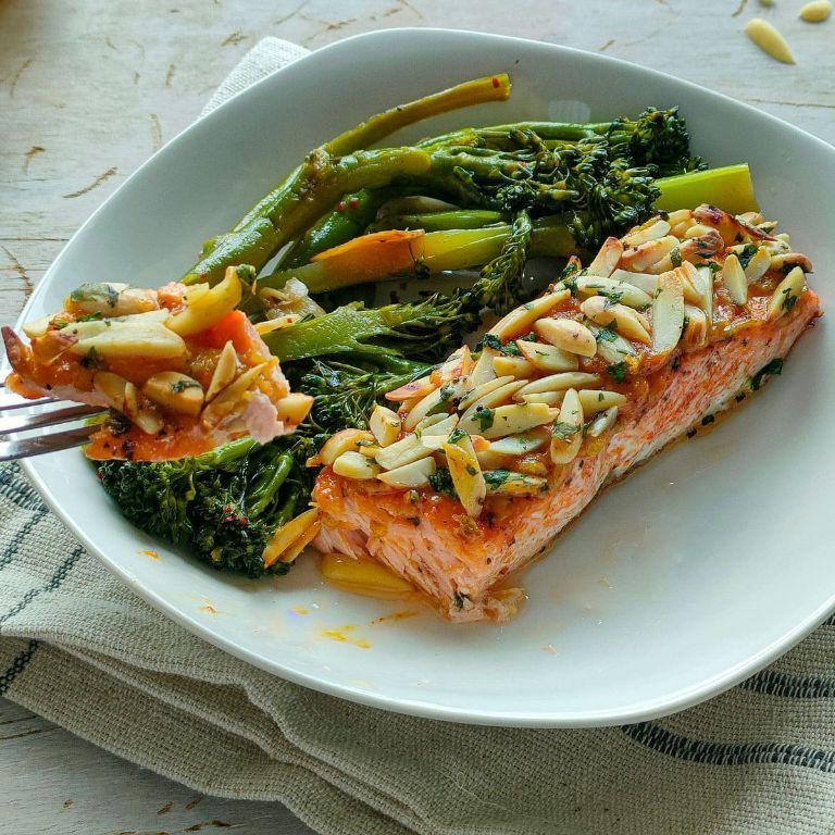 Almond Crusted Salmon with Honey Mustard Glaze