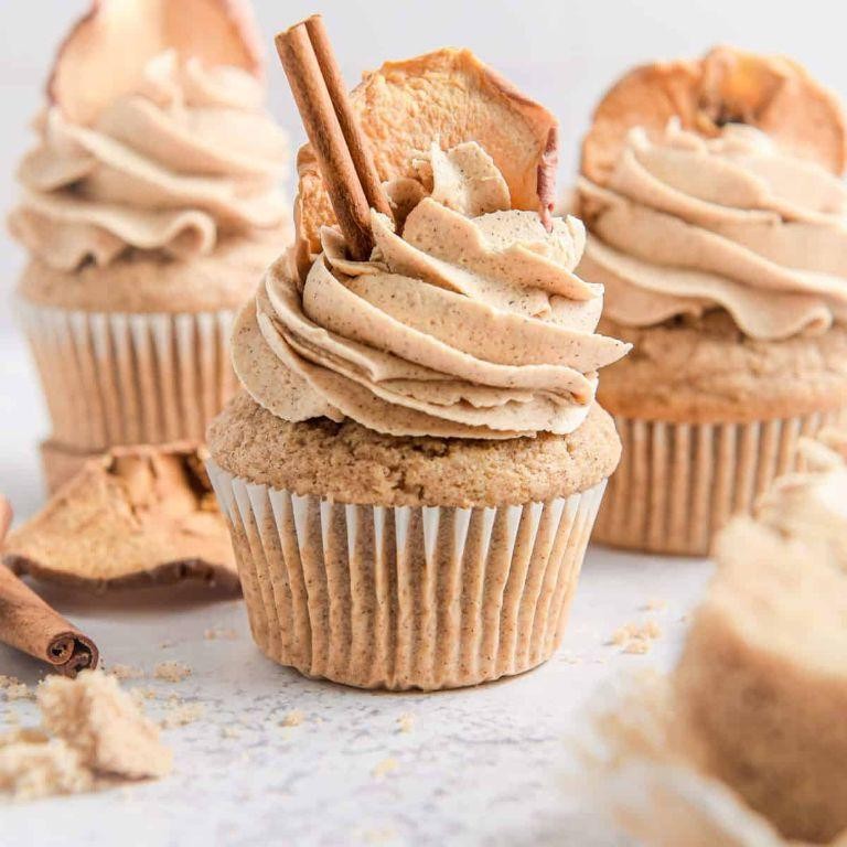 Apple Cinnamon Cupcakes with Brown Sugar Frosting