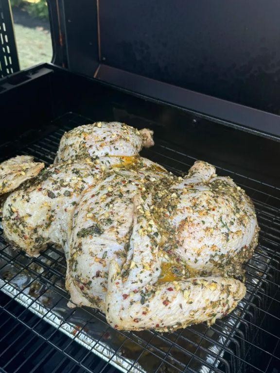 Applewood Smoked Turkey with Garlic Rub