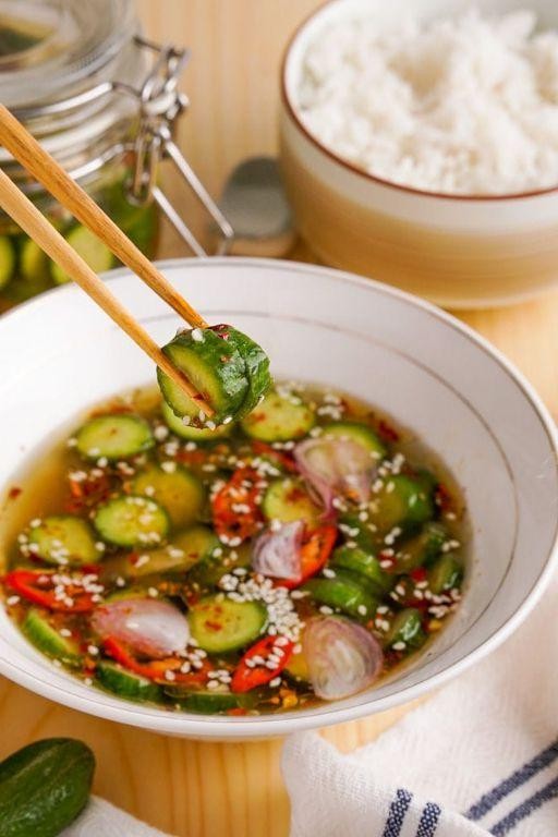 Asian-Inspired Sesame Pickled Cucumbers