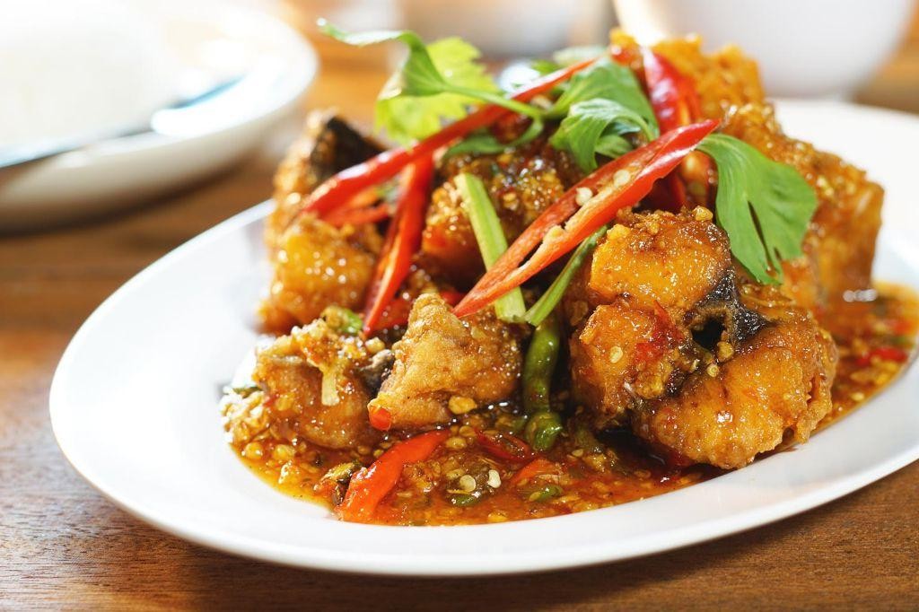 Asian-Style Fried Red Snapper with Sweet Chili Glaze