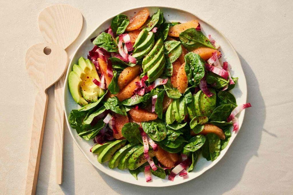Avocado Grapefruit Spinach Fruit Salad