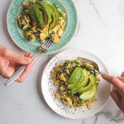 Avocado and Spinach Egg White Scramble