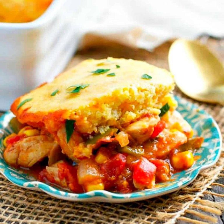 BBQ Chicken and Cornbread Casserole