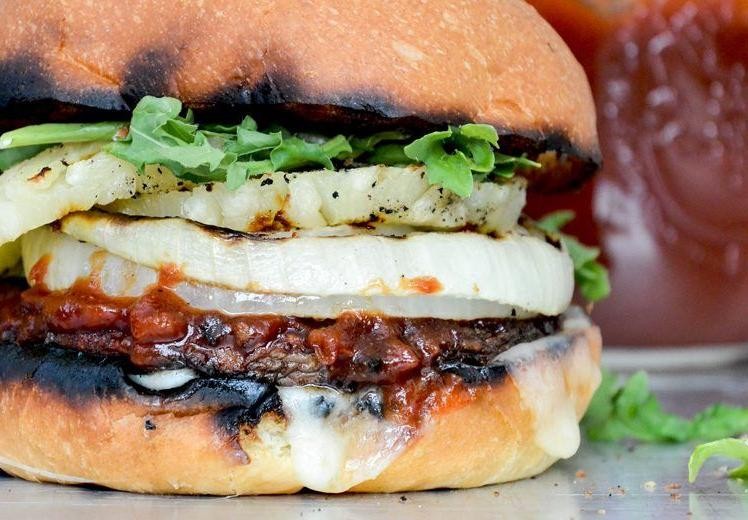 BBQ Mushroom and Onion Burger