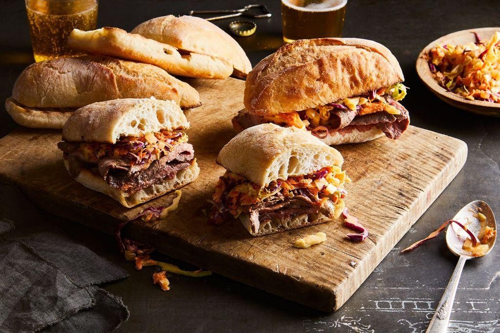 BBQ Steak Sandwich with Coleslaw