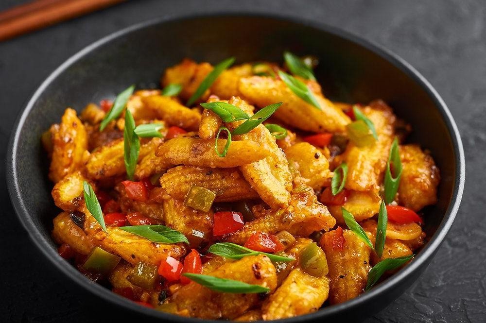 Baby Corn Pepper Fry with Soy Glaze