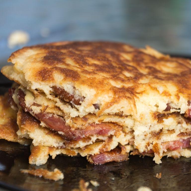 Bacon and Cheddar Keto Pancakes