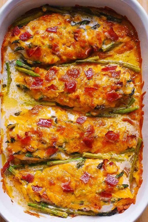 Bacon-Wrapped Chicken and Asparagus Bake
