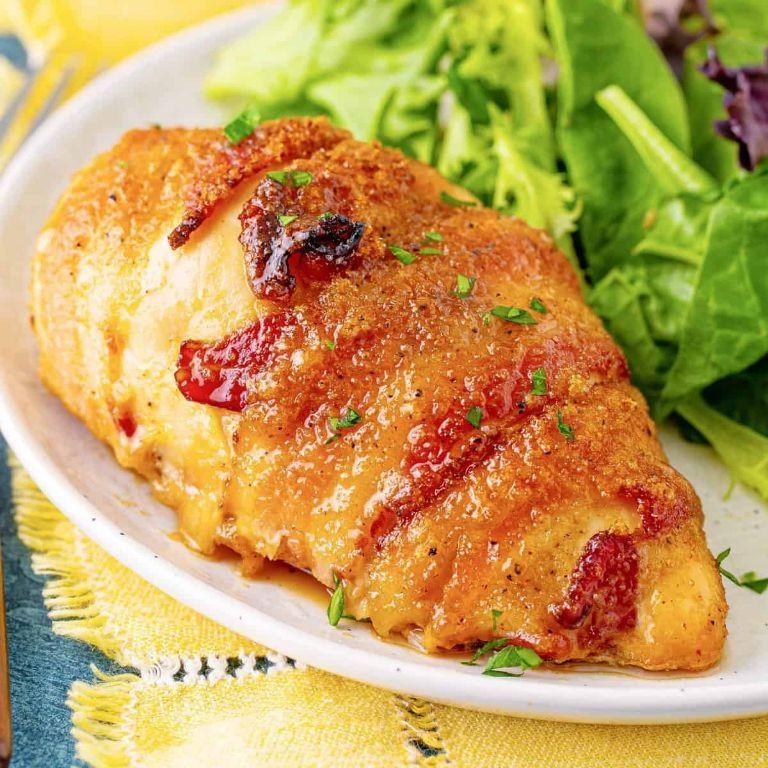 Bacon-Wrapped Crispy Chicken Breast with Brown Sugar Glaze