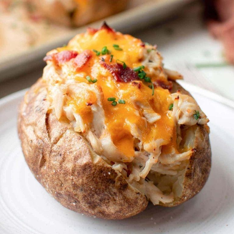 Baked Chicken Breast with Loaded Potato Slices