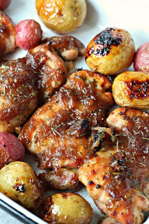 Baked Chicken and Potato Hash with Caramelized Onions