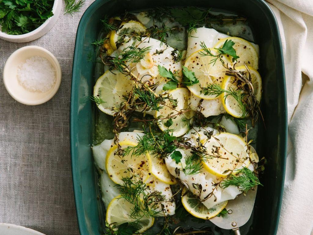 Baked Cod with Herbs Svelte