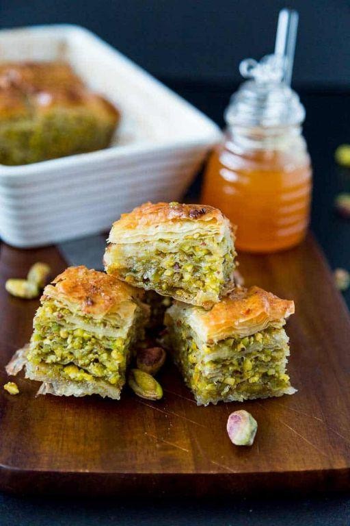 Baklava with Pistachios and Honey Syrup
