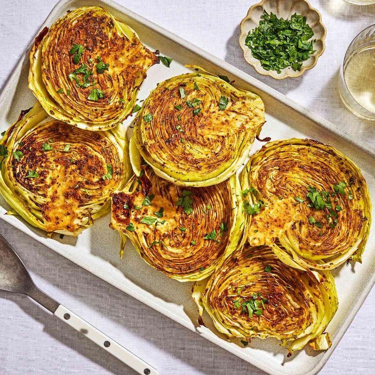 Balsamic Glazed Baked Cabbage Steaks