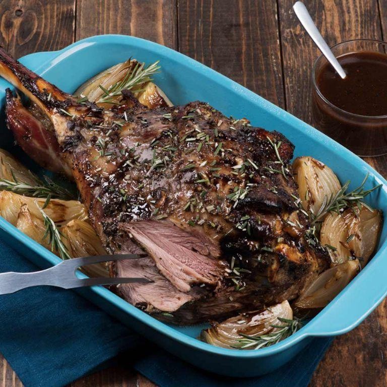 Balsamic Glazed Boneless Leg of Lamb with Rosemary