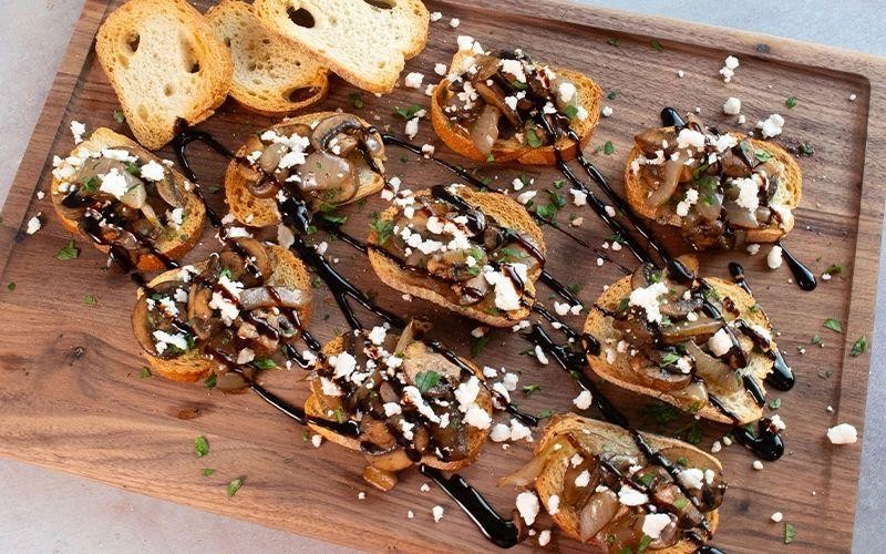 Balsamic Glazed Mushroom Crostini