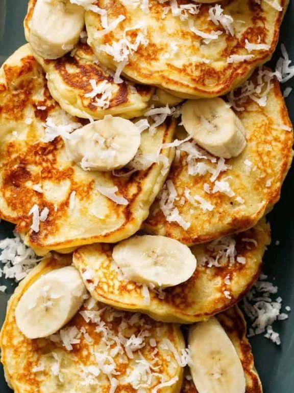 Banana Pancakes with Coconut Flakes