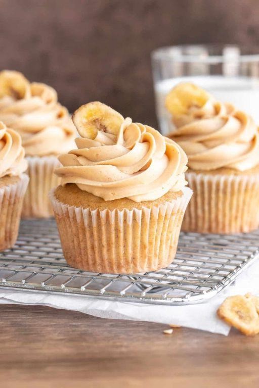 Banana Peanut Butter Reese Cupcakes
