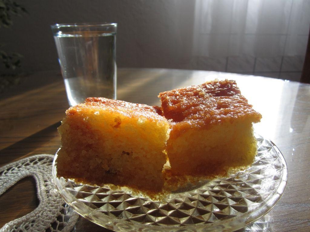 Basbousa with Coconut and Sugar Syrup