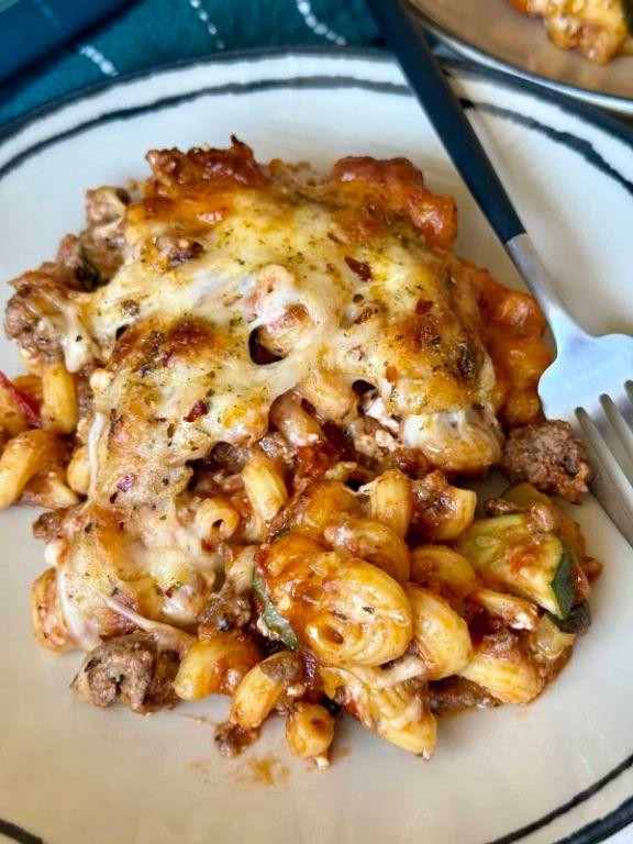 Beef and Mushroom Protein Pasta Bake