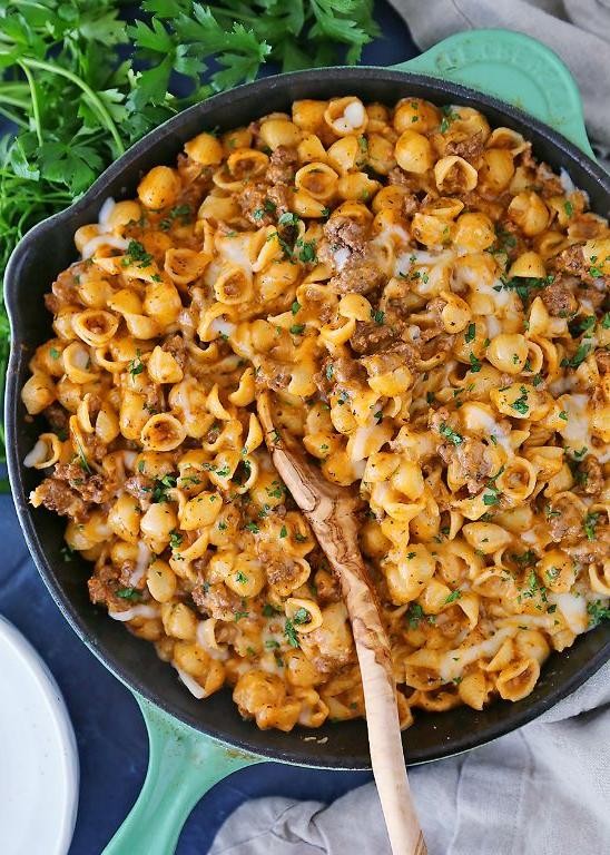 Beef and Tomato Conchiglie Casserole