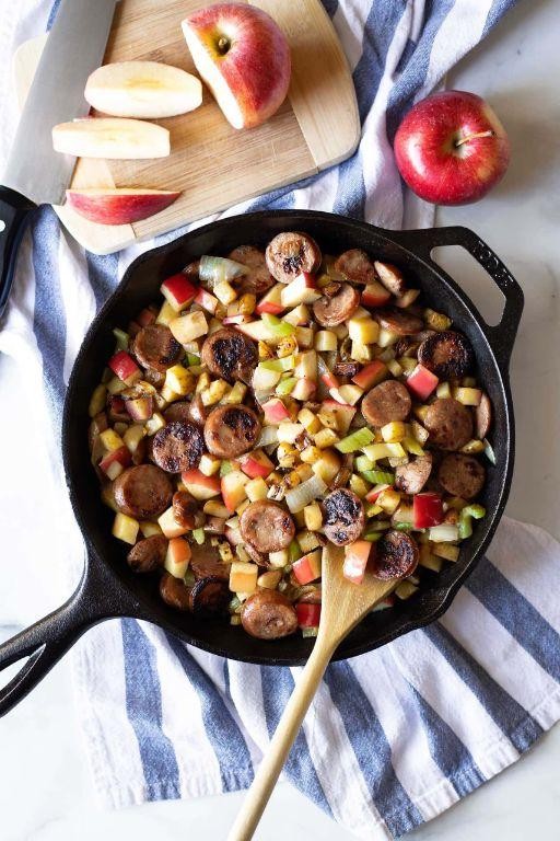 Beef breakfast sausage and apple skillet