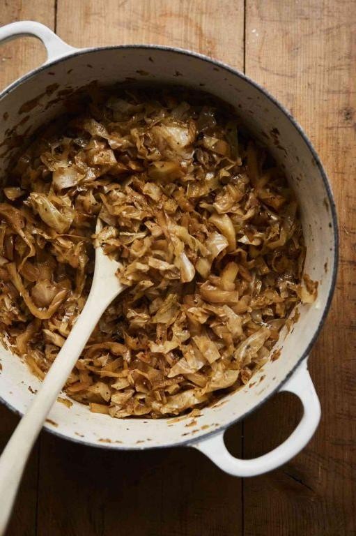 Beer-Braised Cabbage with Onions