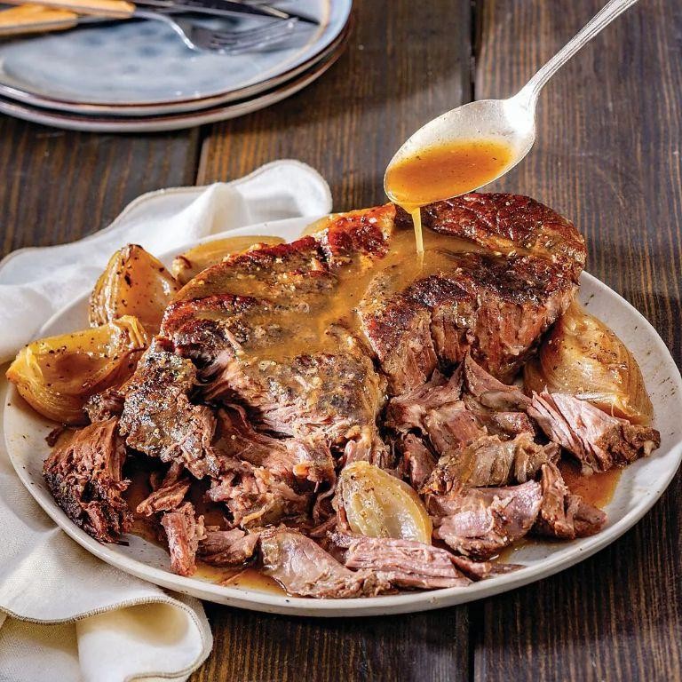 Beer-Braised Sirloin Tip Roast with Onions