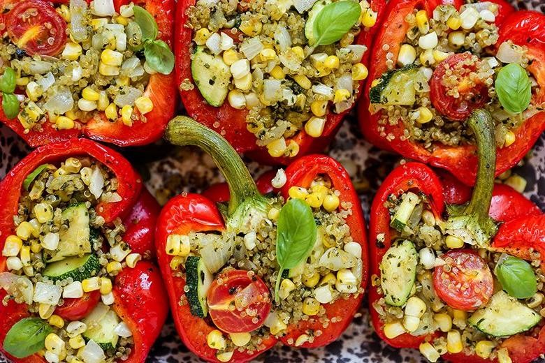 Beet and Quinoa Stuffed Peppers