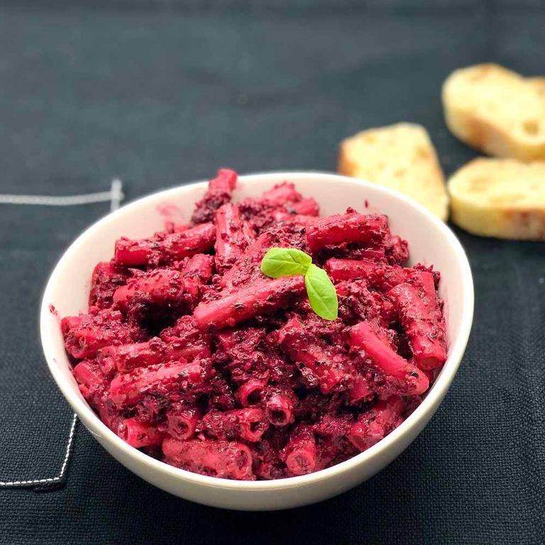 Beet and Walnut Pesto Pasta