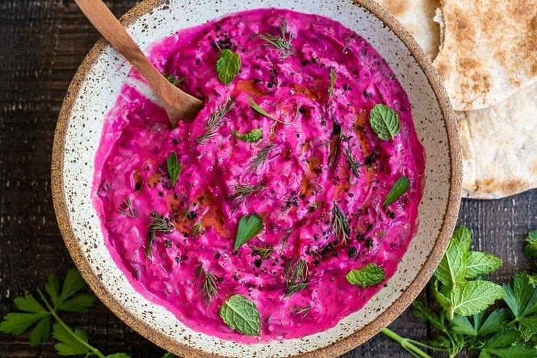 Beetroot Tzatziki with Vibrant Pink Hue