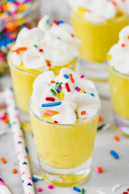 Birthday Cake Pudding Shots