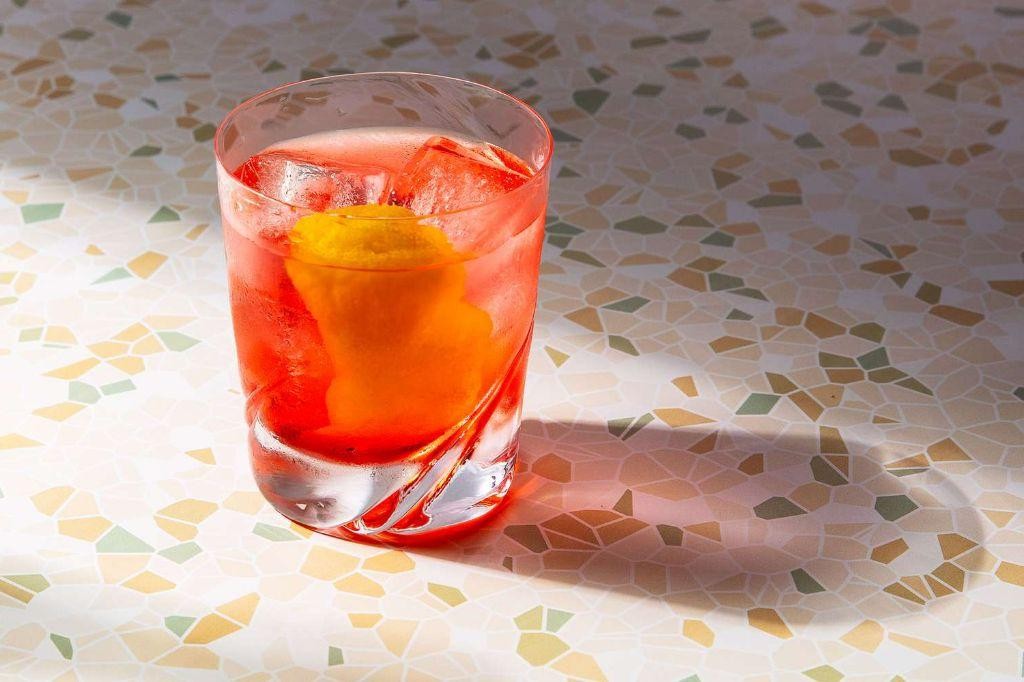 Bitter Gin Martini with Campari Splash