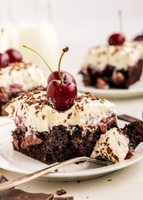 Black Forest Pudding Poke Cake