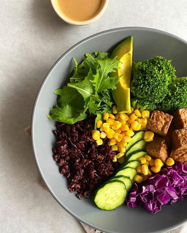 Black Rice Buddha Bowl with Tahini Dressing