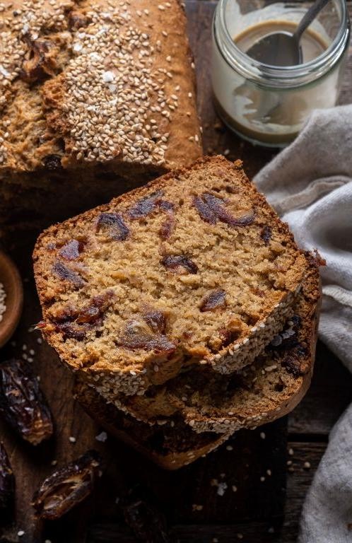 Black Tahini Banana Bread with Dates