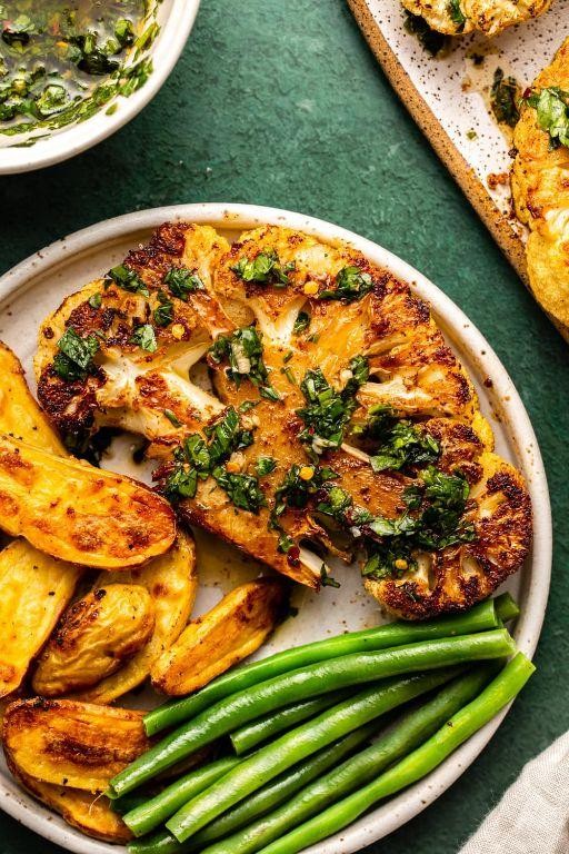 Blackened Cauliflower Steaks with Chimichurri