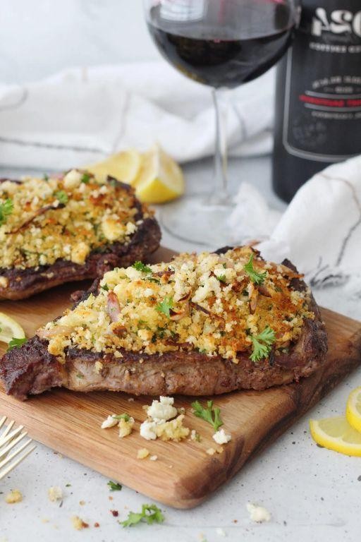 Blue Cheese Crusted Ribeye Steak