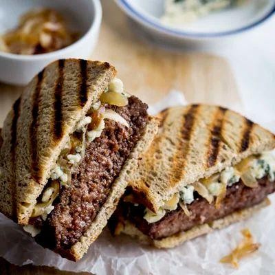 Blue Cheese and Caramelized Onion Patty Melt