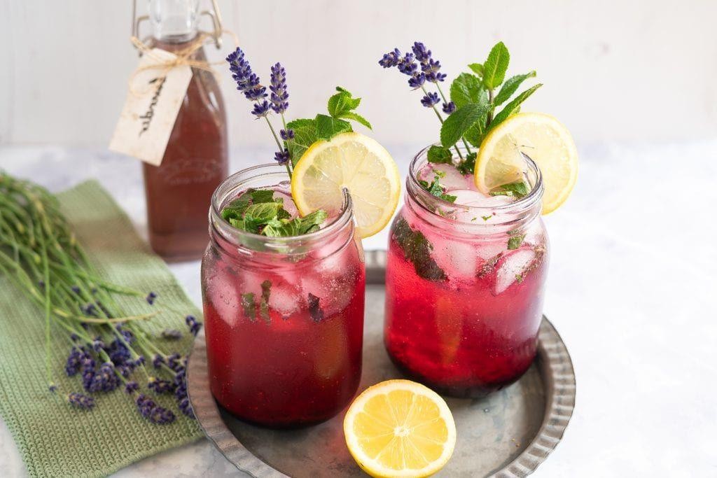 Blueberry Lavender Gin Fizz