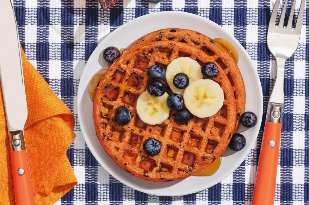 Blueberry Protein Waffles