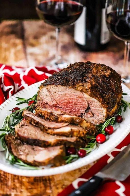 Boneless Leg of Lamb with Garlic Butter and Fresh Herbs