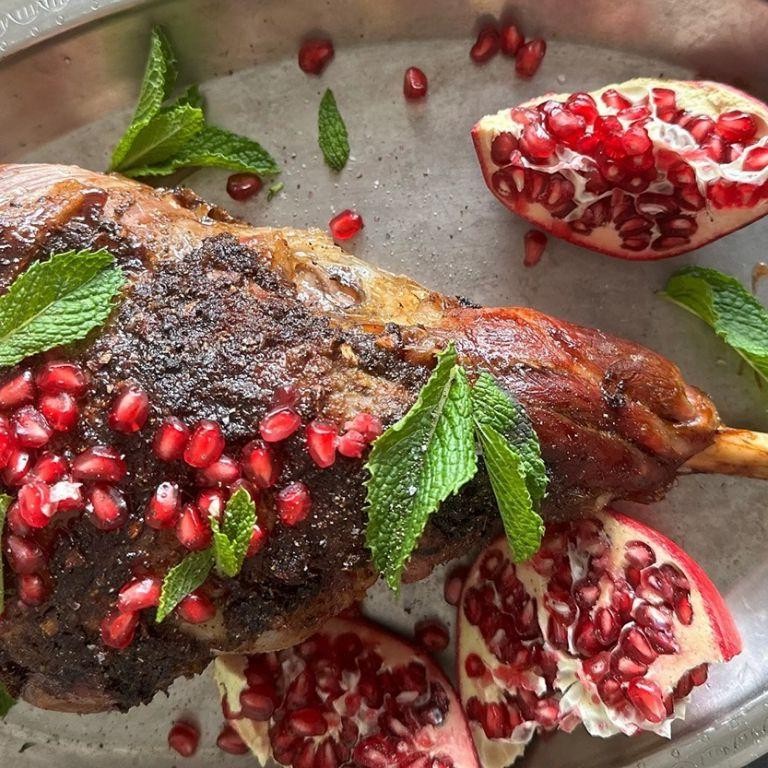 Boneless Leg of Lamb with Pomegranate Molasses Glaze