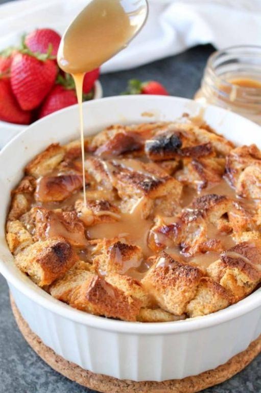 Brioche Bread Pudding with Caramel Sauce
