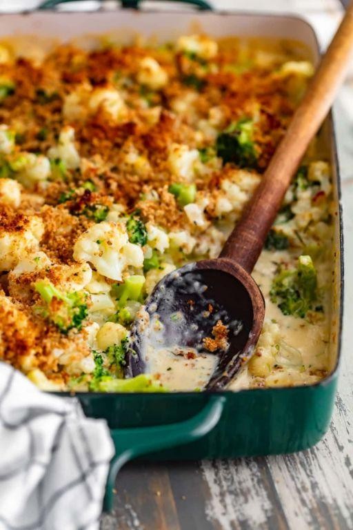 Broccoli and Cauliflower Gratin