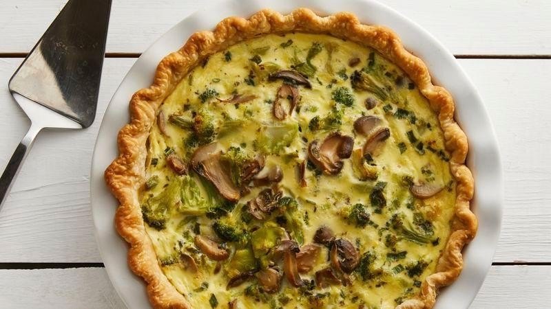 Broccoli and Mushroom Quiche