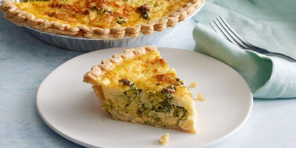 Broccoli and cheddar quiche