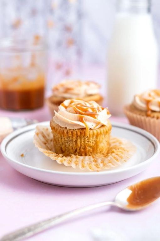 Brown Butter Salted Caramel Cupcakes with Sea Salt Topping